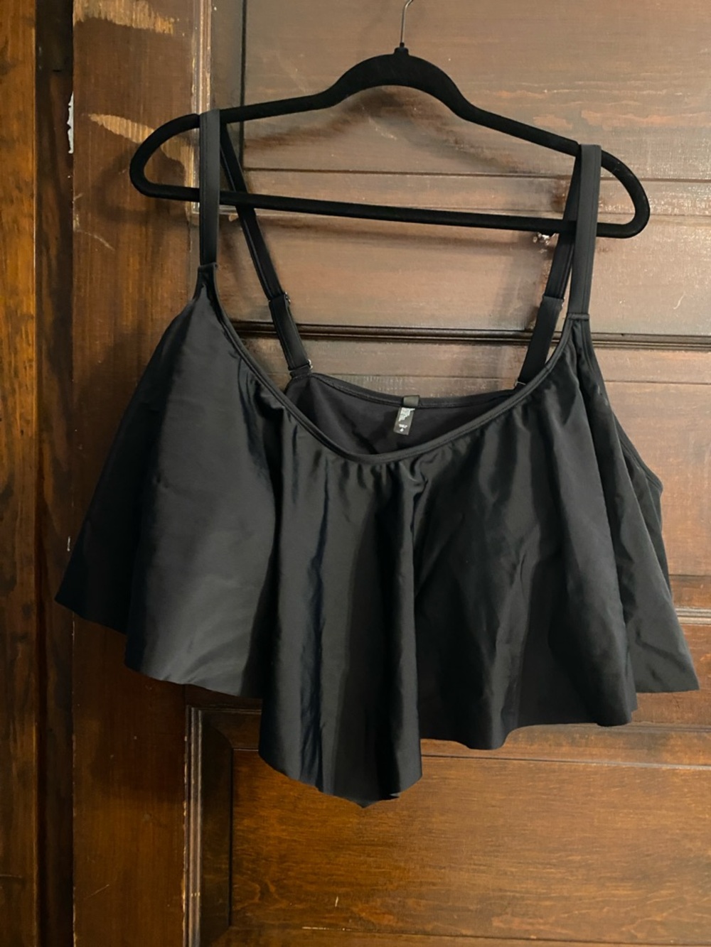 TORRID Black Flounce Bikini Top Size 6